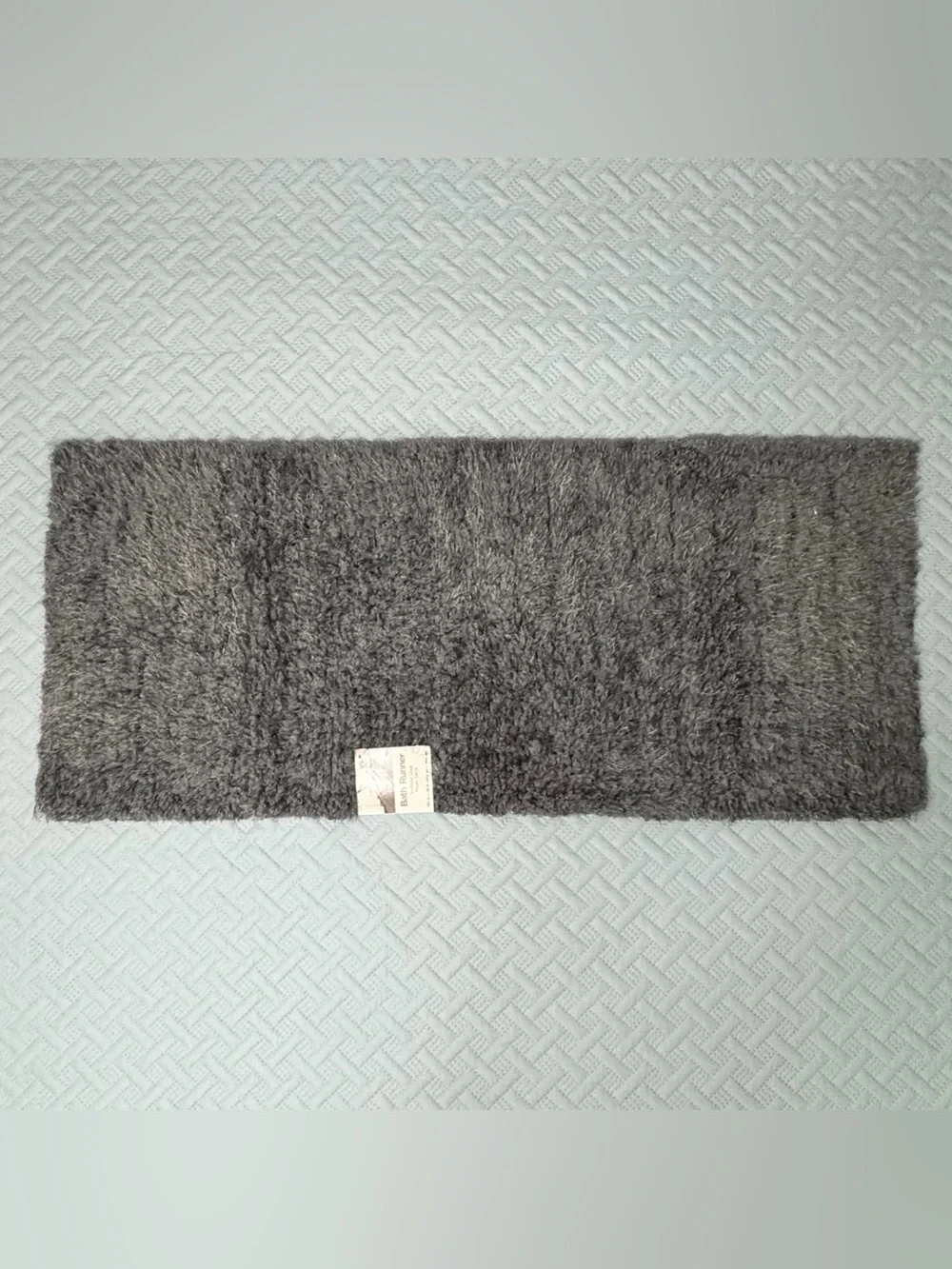 Nedia Home Shag Bath Runner Rug Non-Skid Microfiber Dark Gray 19.5 x 46 NWT